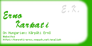erno karpati business card